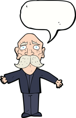 Bir insan tarafından çizilmiş, hayal kırıklığına uğramış yaşlı bir adam.