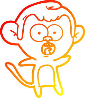 Bir insan tarafından çizilmiş bir çizgi filmin sıcak gradyan çizimi.