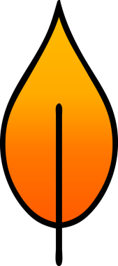 Bir insan tarafından çizilmiş bir sonbahar yaprağının gölgeli çizgi filmi.