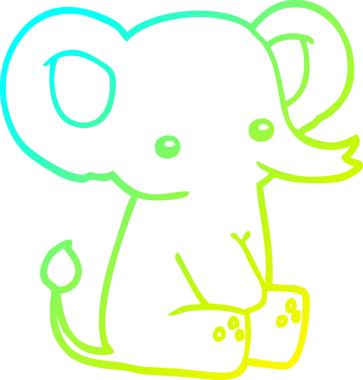 Bir insan tarafından çizilmiş bir karikatür fili çizimi