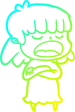 Bir insan tarafından yüksek sesle çizilmiş bir karikatür kadın çizimi.