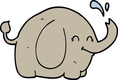 Bir insan tarafından çizilmiş bir fil.