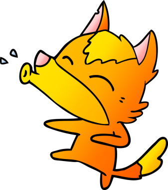 Bir insan tarafından çizilmiş tilki çizgi film karakteri