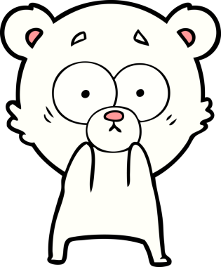 Bir insan tarafından çizilmiş kutup ayısı karikatürü