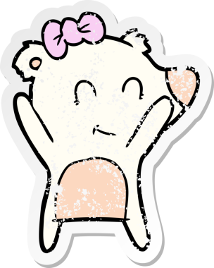 Bir insan tarafından çizilmiş dişi kutup ayısı karikatürü.