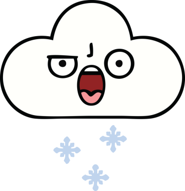 Bir insan tarafından çizilmiş güzel bir kar bulutu karikatürü