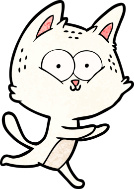 Bir insan tarafından çizilmiş çizgi film kedisi.