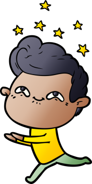 Bir insan tarafından çizilmiş heyecanlı bir çizgi film.