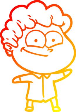 Bir insan tarafından çizilmiş mutlu bir adamın çizgi çizimi.