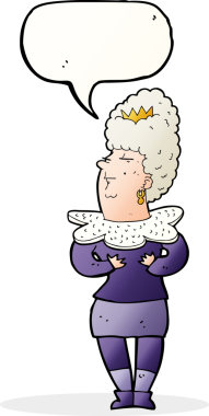 bir insan tarafından çizilmiş konuşma balonu olan aristokrat bir kadın.