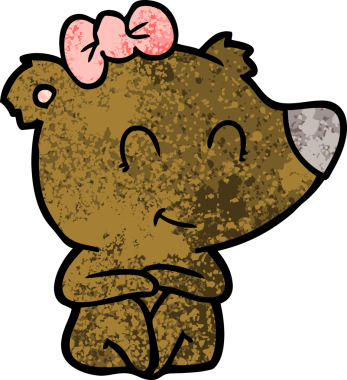 Bir insan tarafından çizilmiş dişi ayı çizgi filmi.