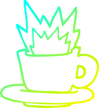 Bir insanın çizdiği bir fincan kahvenin soğuk gradyan çizgisi.