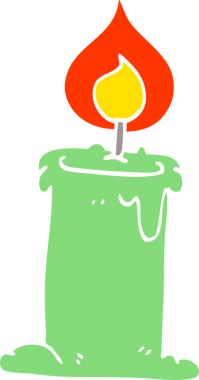 Bir insan tarafından çizilmiş karikatür yanan mum.