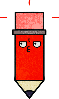 Bir insan tarafından çizilmiş bir kalemin retro grunge doku karikatürü