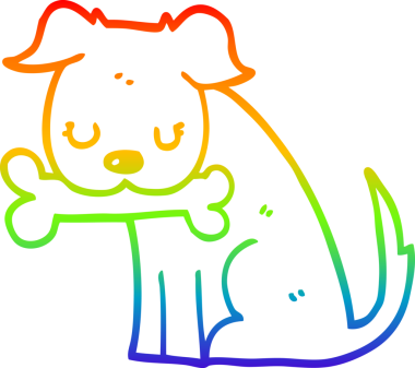 gökkuşağı gradyan çizimi bir insan tarafından çizilmiş bir çizgi köpek