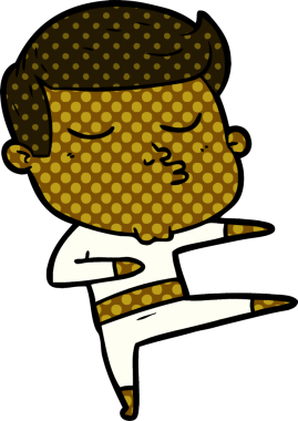 Bir insan tarafından çizilmiş karikatür mankeni adam.