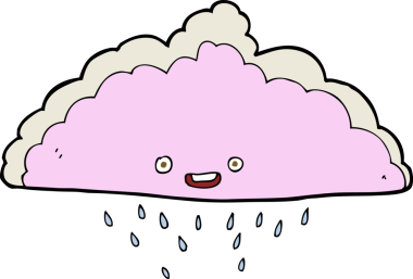 bir insan tarafından çizilmiş yağmur bulutu
