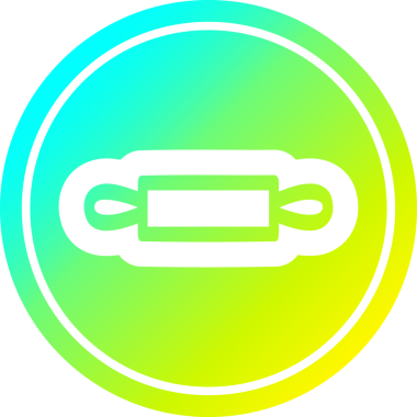 Yuvarlak yuvarlak yuvarlak simge ve bir insan tarafından çizilen serin gradyan bitiş