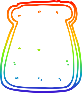 gökkuşağı gradyan çizgisi bir insan tarafından çizilmiş bir ekmek karikatürü