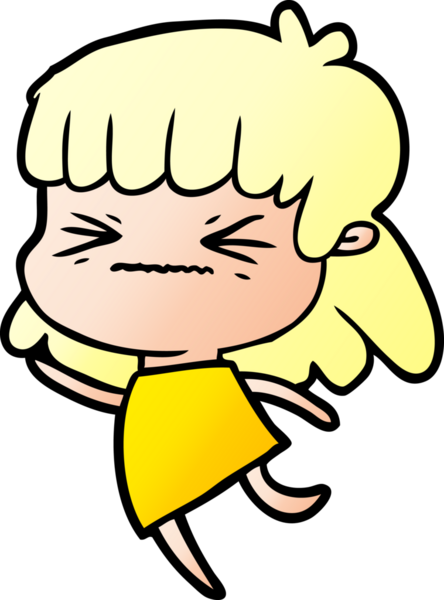 Bir insan tarafından çizilmiş karikatür kadın.