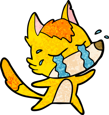 Bir insan tarafından çizilmiş tilki çizgi film karakteri