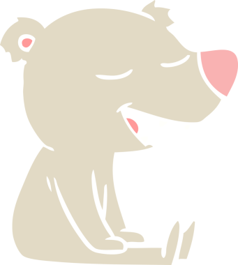 Bir insan tarafından çizilmiş düz renkli çizgi film ayısı