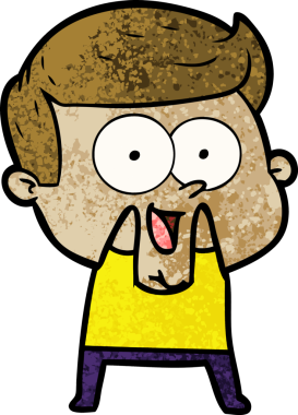 Bir insan tarafından çizilmiş mutlu bir adam.