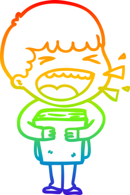 Gökkuşağının gradyan çizimi bir insan tarafından çizilmiş gülen bir adamın çizimi.