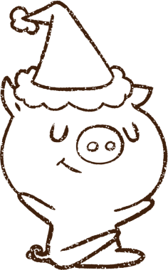 Bir insan tarafından çizilen neşeli domuz kömürü.