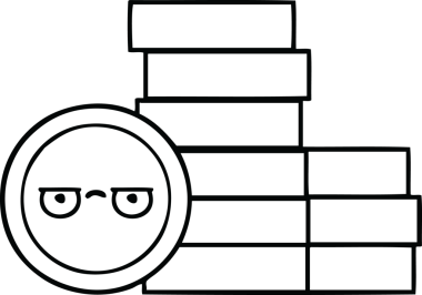 Bir insan tarafından çizilmiş bozuk paraların çizgi çizimi