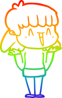 gökkuşağı gradyan çizimi bir insan tarafından çizilmiş bir karikatür kadın