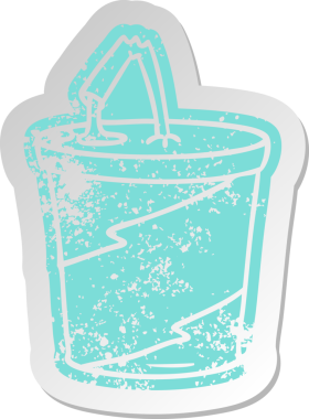 Bir insan tarafından çizilmiş sıkıntılı, eski bir fast food etiketi.