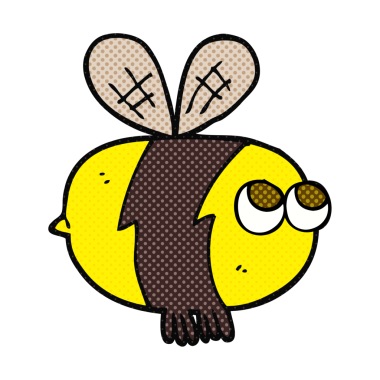 Bir insan tarafından çizilmiş serbest çizgi film arısı.