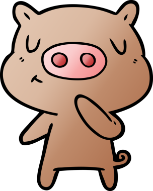 Bir insan tarafından çizilmiş çizgi film içerikli domuz.