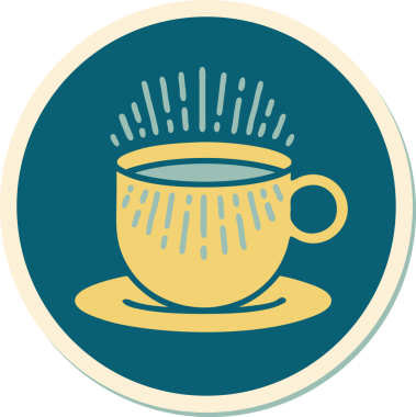 Dövme çıkartması geleneksel kahve tarzında bir insan tarafından çizilmiş.