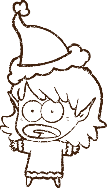 Noel Elf Kömürü Bir insan tarafından çizilmiş