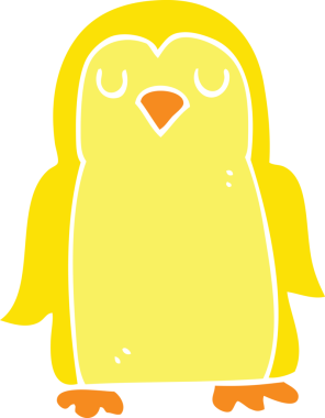 Bir insan tarafından çizilen kuşun düz renk çizimi