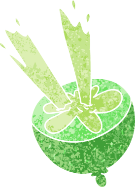 Bir insan tarafından çizilmiş retro illüstrasyon tarzı tuhaf çizgi film kireci.