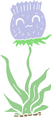 Bir insan tarafından çizilmiş düz renk deve dikeni