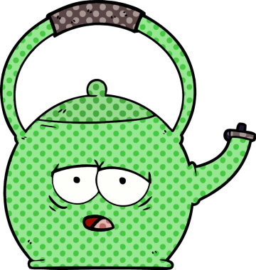 Bir insan tarafından çizilmiş bir çaydanlık.