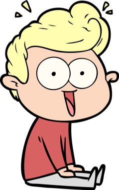 Bir insan tarafından çizilmiş çizgi film bakışlı adam.