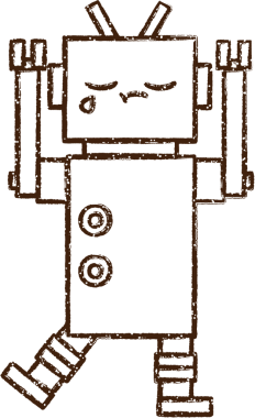 Robot Kömür Bir insan tarafından çizilmiş