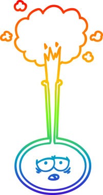 Gökkuşağı gradyan çizgi çizimi bir insan tarafından çizilmiş yorgun bilim deneyi