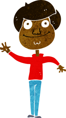 Bir insan tarafından çizilmiş mutlu bir adam.