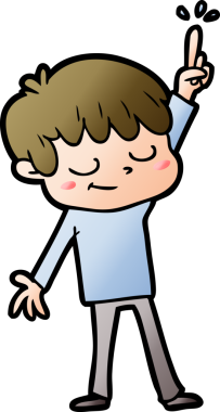 Bir insan tarafından çizilmiş mutlu çocuk çizgi filmi.