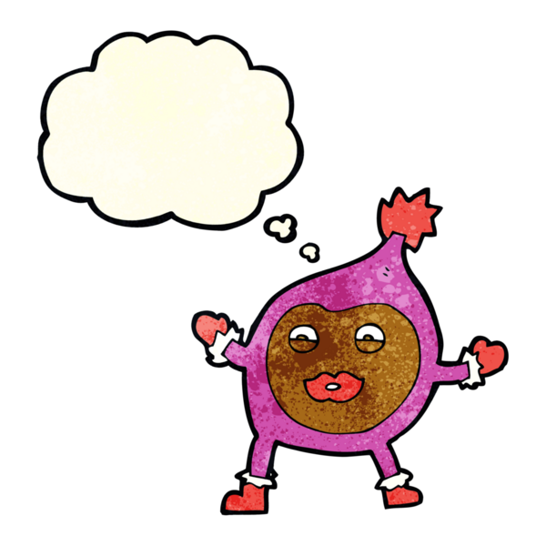 Bir insan tarafından çizilmiş düşünce baloncuklu komik bir yaratık.