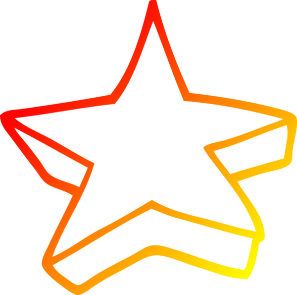 Bir insan tarafından çizilmiş bir çizgi film yıldızının sıcak çizgi çizimi