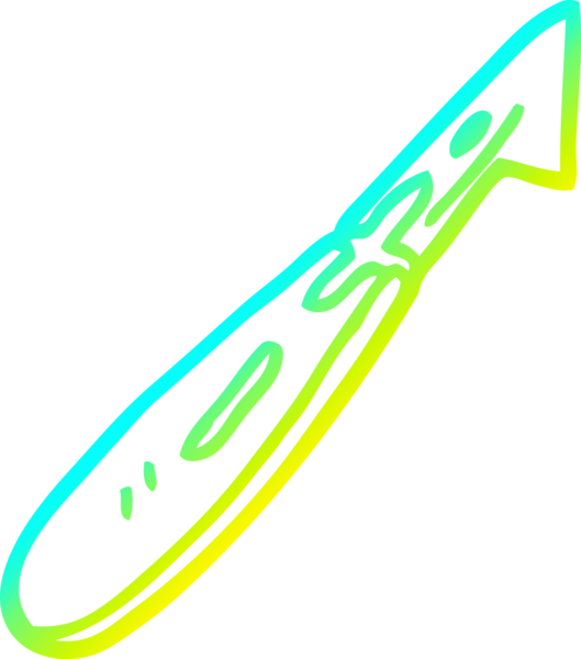 Bir insan tarafından çizilmiş karikatür sanatı bıçağının soğuk eğim çizgisi.