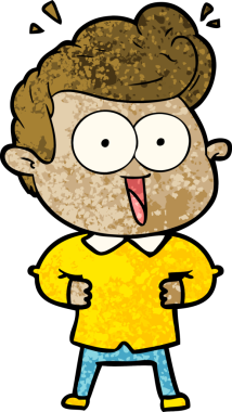 Bir insan tarafından çizilmiş heyecanlı bir çizgi film.