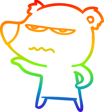 Bir insan tarafından çizilmiş kızgın ayı karikatürünün gökkuşağı gradyanı